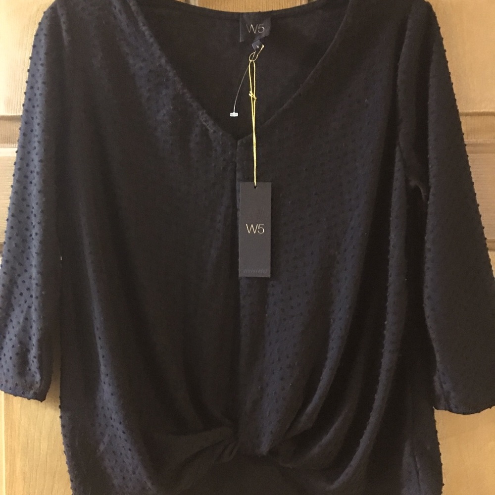 Black clip-dot top, NWT